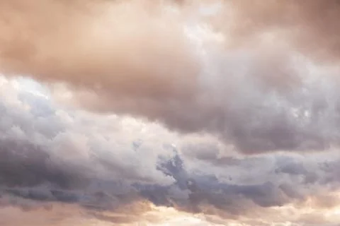 Landscape on sunset rain clouds Стоковые фото