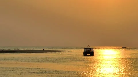 Landscape with sunset sky over ocean sea  Stock Footage 237807268