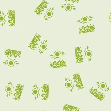 Landscape sunset sun summer sunlight glyph seamless pattern Stock Illustration