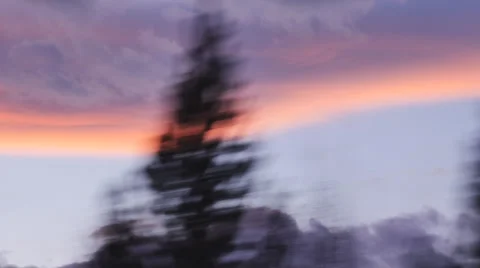 Landscape at sunset from the train window Stock Footage 61765522