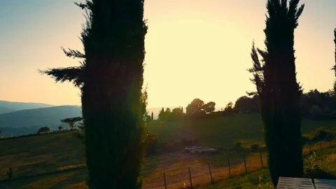 The landscape sunset in Tuscany Stock Footage 103212618