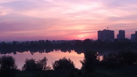 Landscape at sunset with views of the river Stock Footage 77202843