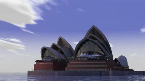 Landscape of sydney architecture with moving cloud Stock Footage 136147260