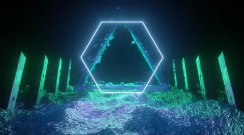 Landscape tech with water イラスト素材