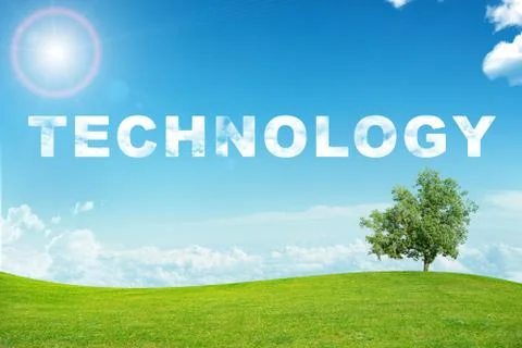 Landscape with technology word 스톡 사진