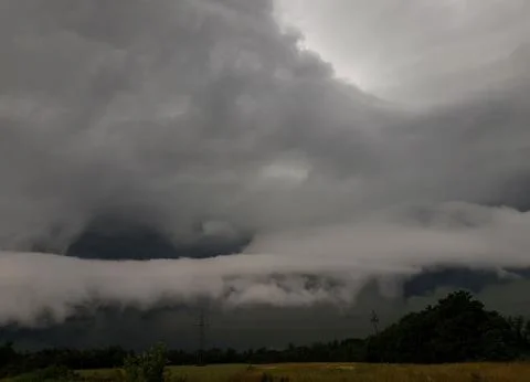 Landscape with threatening storm clouds. Foto stock