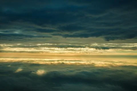 Landscape through an airplane window Stock Photos