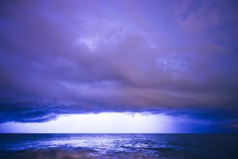 Landscape of Thunderstorm at Night Stock Photos