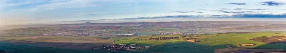 Landscape in Thuringia seen from Kyffhaeuser monument Stock Photos