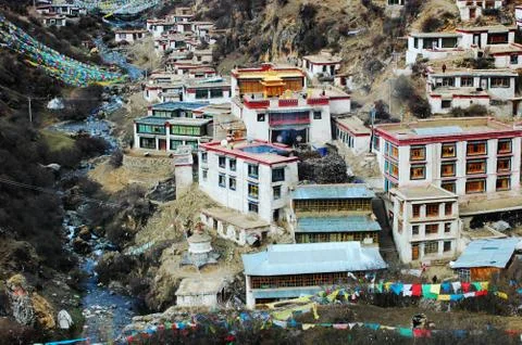 Landscape in tibet 스톡 사진