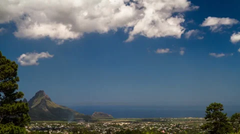 Landscape Tilt Timelapse, Mauritius Curepipe Stock Footage