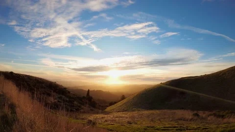 Landscape time lapse of sunset in Santa Cruz mountains Stock Footage 133465030