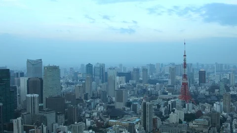 Landscape of Tokyo city Stock Footage 86306641