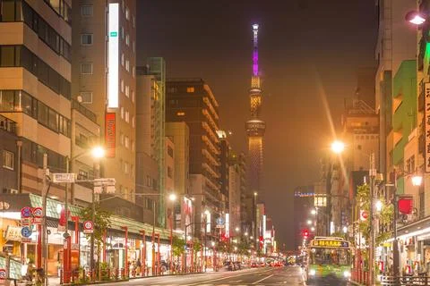 Landscape with Tokyo Sky Tree Stock Photos