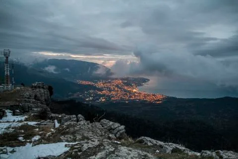 Landscape from the top of the mountain Stock Photos