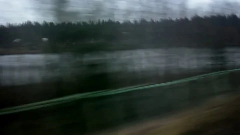 Landscape from a train window Stock Footage 99117206