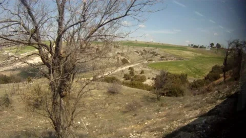 Landscape from a train window Stock Footage 155211009