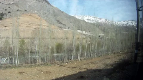 Landscape from a train window Stock Footage 155211089
