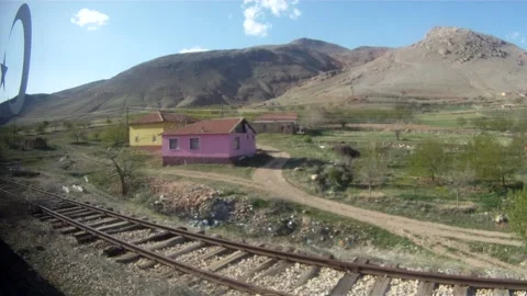 Landscape from a train window Stock Footage 155211094