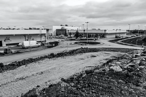 Landscape transform into urban area Stock Photos