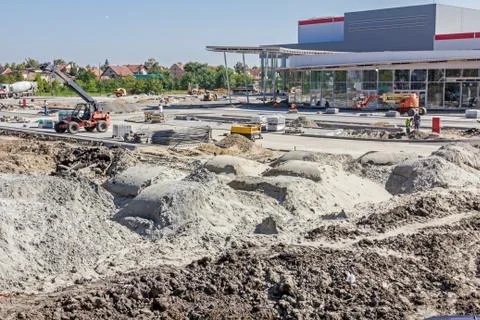 Landscape transform into urban area Stock Photos