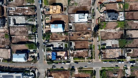Landscape transformed estates and blocks alike lie in ruin of scale destruction Видео 331079764