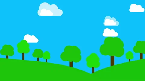  landscape with trees and clouds Stock Footage 150718853