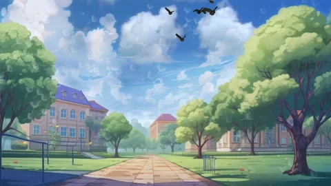 Landscape with trees and clouds in spring season Stock Footage 249622457