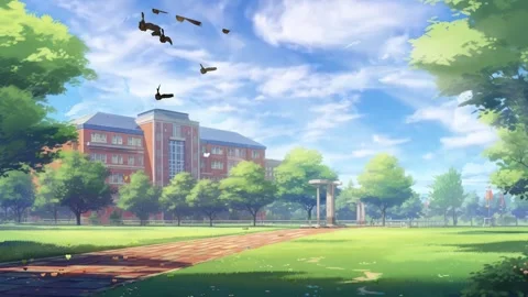 Landscape with trees and clouds in spring season Stock Footage 249622738