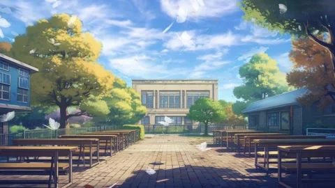 Landscape with trees and clouds in spring season Stock Footage 249622955