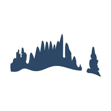 Landscape with trees and mountains. Vector illustration in flat style. winter 스톡 일러스트