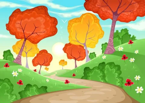 Landscape with trees. Stock-Illustration