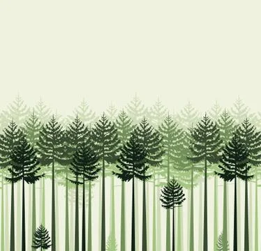 Landscape with trees Stock Illustration