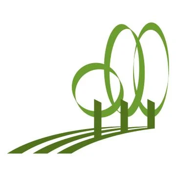 Landscape with trees Stock Illustration