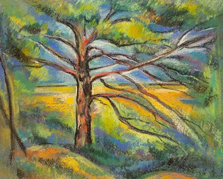 Landscape with trees Stock Illustration