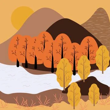 Landscape trees Stock Illustration