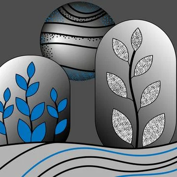 Landscape with trees Stock Illustration