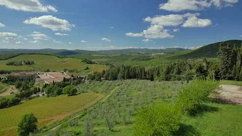 Landscape of Tuscany: Fields, meadows and Vineyards on sunny day. 動画素材 76011472