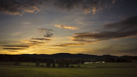 Landscape under the sunset Stock Footage 81657394