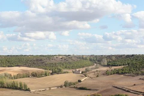 Landscape in Uruea, Valladolid, Spain Stock Photos