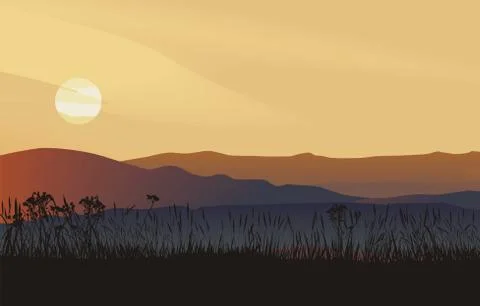 Landscape, vector illustration 스톡 일러스트