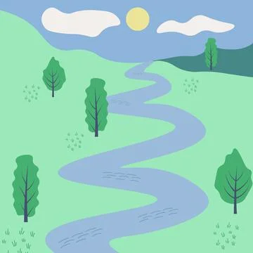 Landscape vector illustration Stock-Illustration