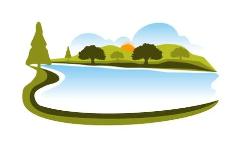 Landscape Vector Logo Design Template Vector Stock-Illustration
