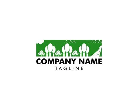 Landscape vector logo design template Stock Illustration