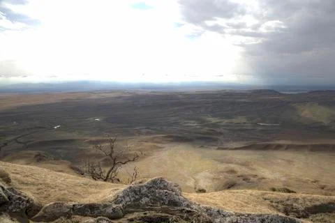 Landscape in the vicinity of the monastery of David-Gareja. Georgia. Stock Photos