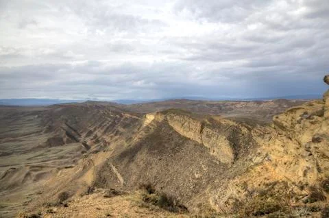 Landscape in the vicinity of the monastery of David-Gareja. Georgia. Stock Photos