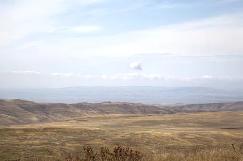 Landscape in the vicinity of the monastery of David-Gareja. Georgia. Stock Photos