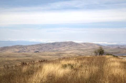 Landscape in the vicinity of the monastery of David-Gareja. Georgia. Stock Photos