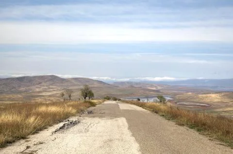Landscape in the vicinity of the monastery of David-Gareja. Georgia. Stock Photos