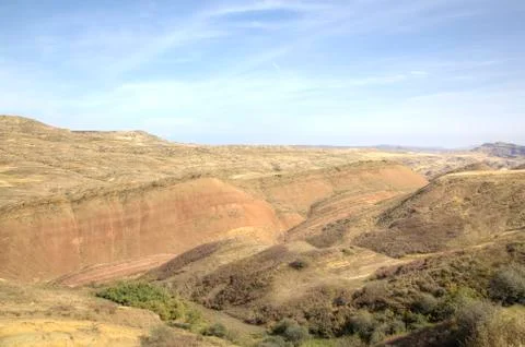 Landscape in the vicinity of the monastery of David-Gareja. Georgia. Stock Photos